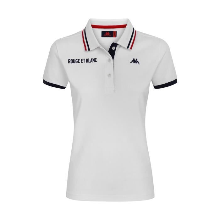Polo Blanc Robe di Kappa x AS Monaco Femme 2XL 100 coton