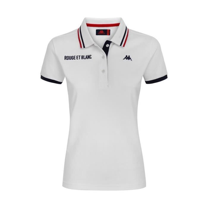 Polo Blanc Robe di Kappa x AS Monaco - Femme - 2XL - 100% coton