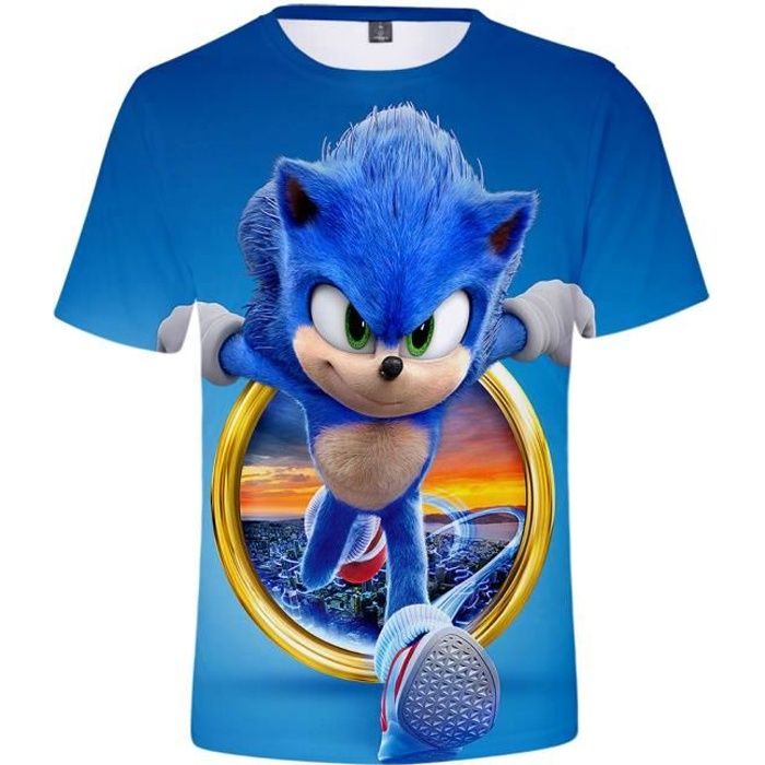 Sonic T-shirt Impression 3D Enfant Bleu