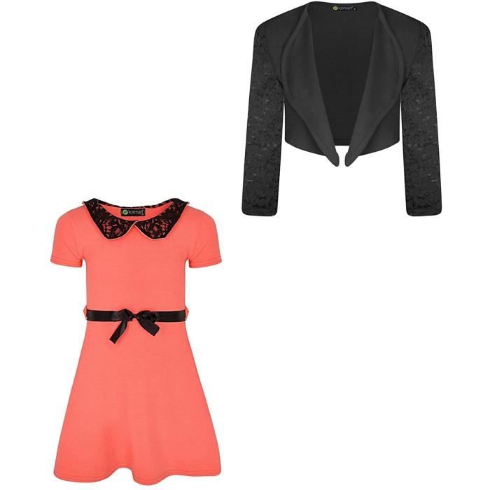 Blazer Fille LOTMART - Long Avec Ceinture - Poche - Polyester/Élasthanne - Occasions Formelles