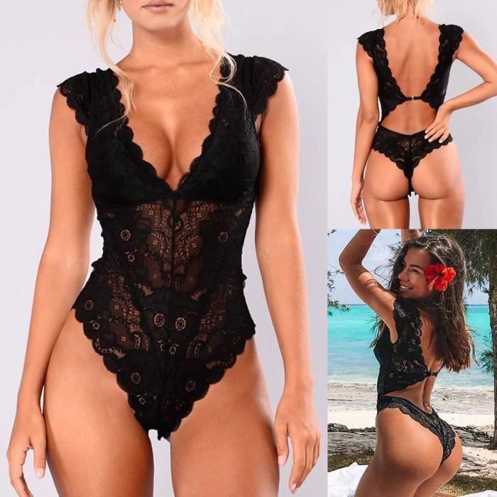 Nouvelles Femmes Pure Lingerie Creux Body Sous-vêtements Dos Nu Combinaison Vêtements De Nuit