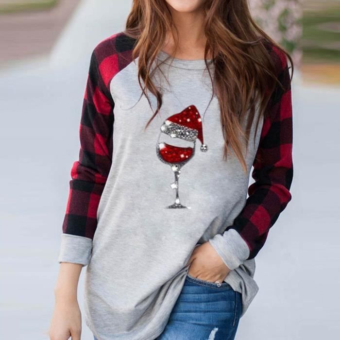 Cuptacc T-shirt à manches longues pour femme - Col rond - Manches bouffantes - Avec boutons - Décontracté - Élégant, Violet hibiscus, L