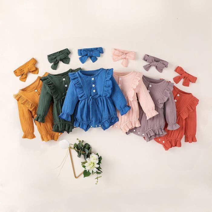 Ensemble Vêtement Bébé Garçon Nouveau-né - Combinaison Manches Longues En Coton Avec Nœud Papillon - Idéal Cadeau