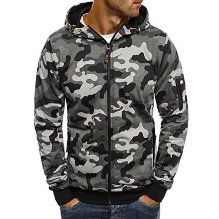 Sweat shirt à capuche à manches longues et fermeture éclair pour femmes