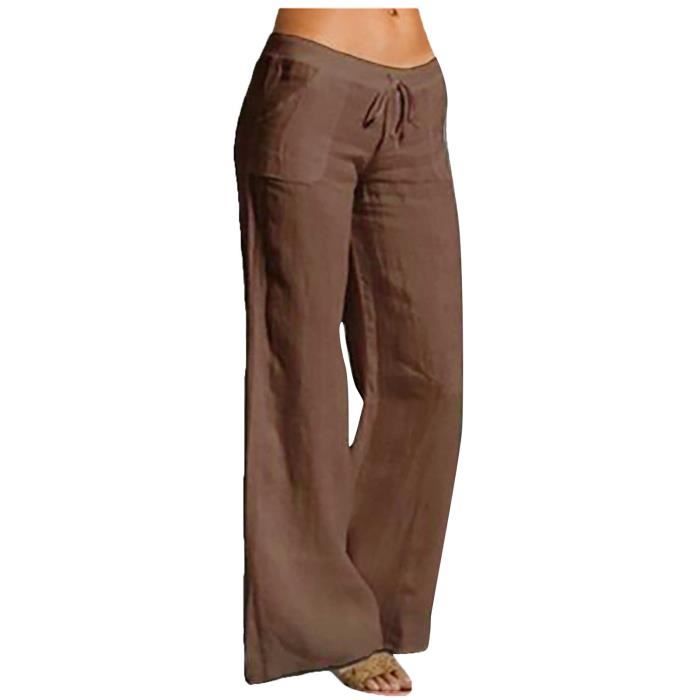 Pantalon Palazzo Femme Chaud – Taille élastique, Jambes Larges, Poches – Idéal Automne/hiver Décontracté - 3