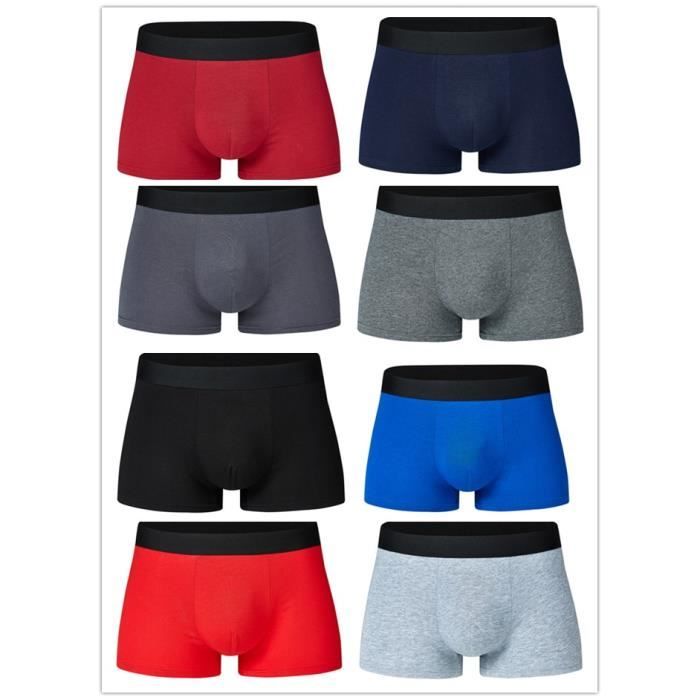 Sous vetement Calecon en coton pour homme lot de 8 pieces sous vetements masculins boxer respirant solide Type CM 1 8 pieces Blanc Cdiscount Pret a Porter