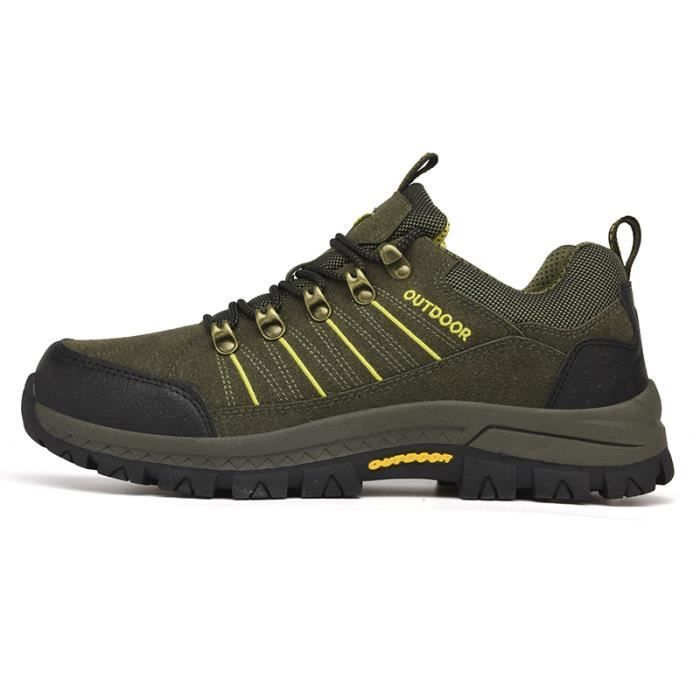 Chaussures Randonnée Homme Imperméables - Bottes Montagne Antidérapantes - Tige Suédé Et Semelle Caoutchouc