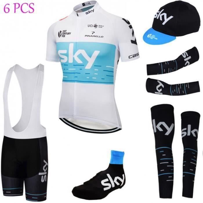 Vêtement Sport Enfant Maillot Cyclisme Enfant SXSHUN - Ensemble Short Maillot Manches Courtes, Respirant, Rembourrage 3D Maillot Vélo Enfant