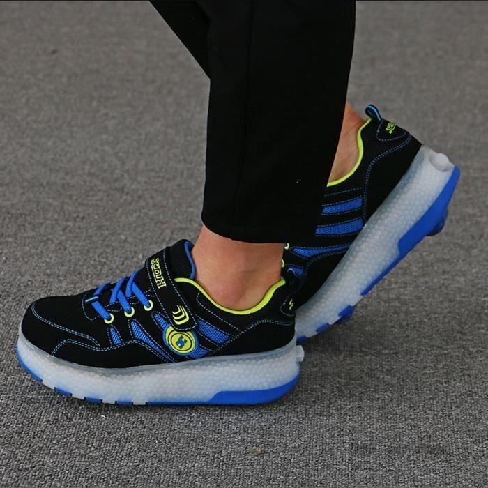 Skateshoes Enfant Basket Roulettes à Chaussures LED Lumière Chaussures