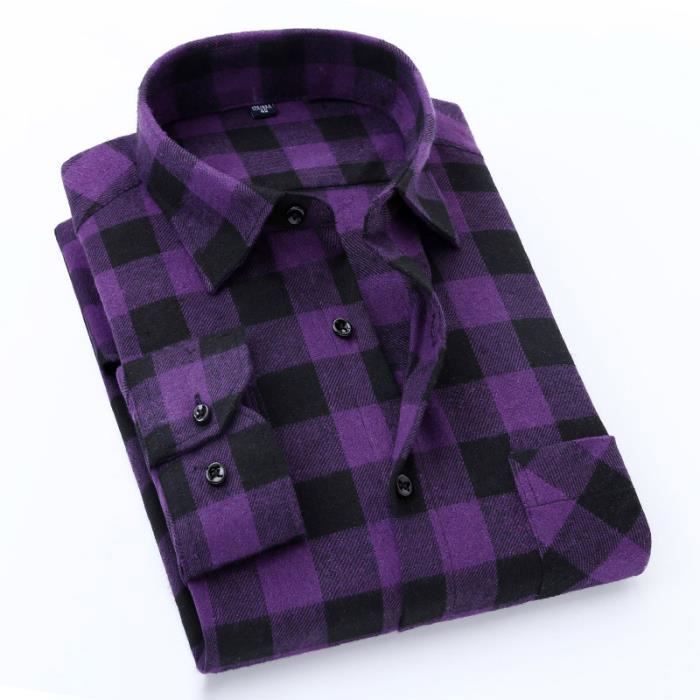 Chemise Homme Col revers Manches longues Avec poche poitrine