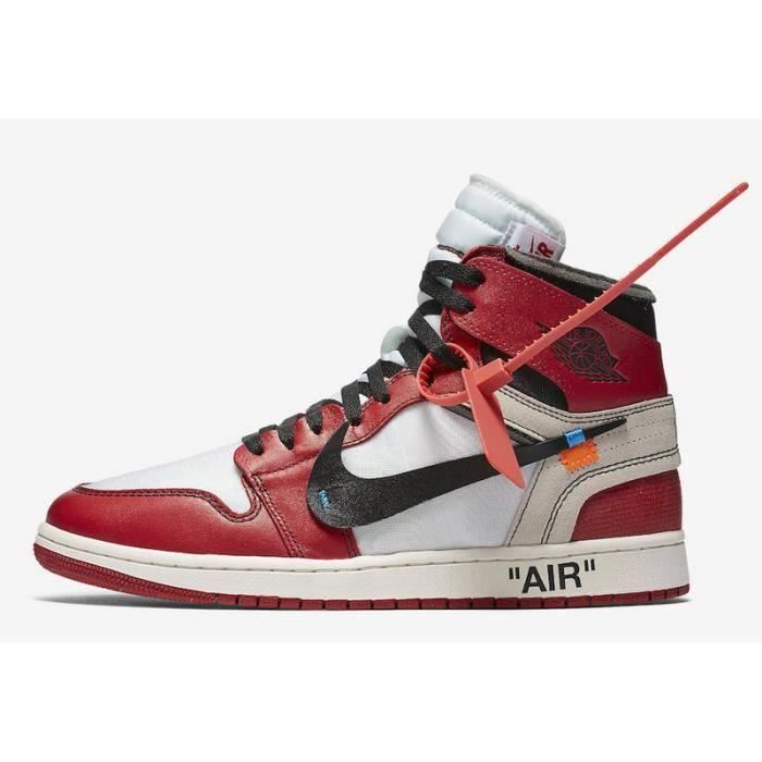 Nike Basket air jordan 1 Off White The Ten AA3834 101 Homme Chaussures Entrainement de Sport Rouge Noir Noir Cdiscount Chaussures