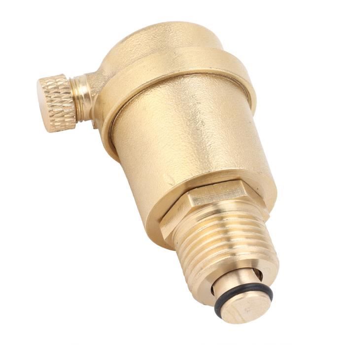 Soupape De Purge D'Air En Laiton G1/2" - Filetage Mâle, Haute Température, Anti-rouille - Pour Systèmes De Chauffage Ou Air Comprimé