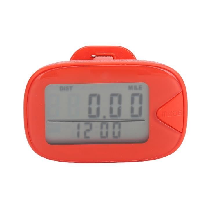 Podomètre 3D Tactile – Écran LCD, 3 Boutons, Batterie/Solaire, Clip Ceinture