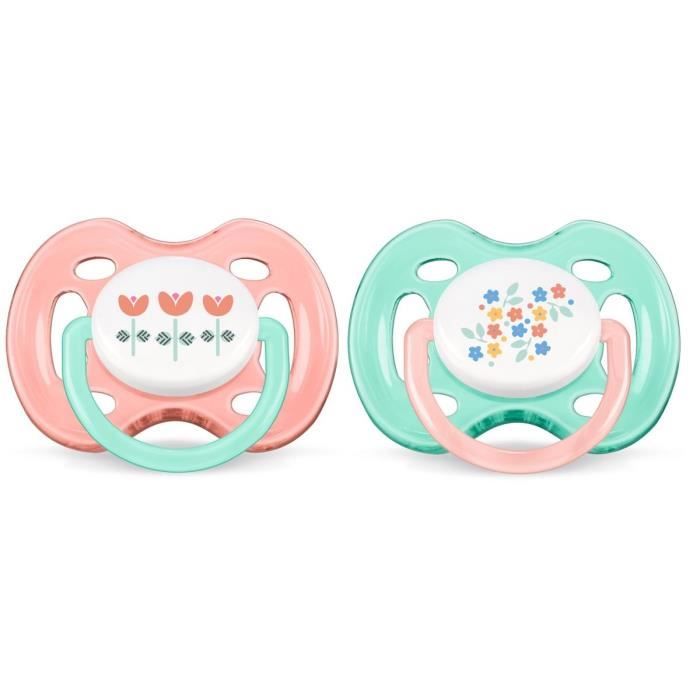 Sucettes Philips Avent ULTRA Air - 2 Pièces Bleu/vert - 6 à 18 Mois - Téterelle Silicone Aérée Pour Peau Qui Respire - 14