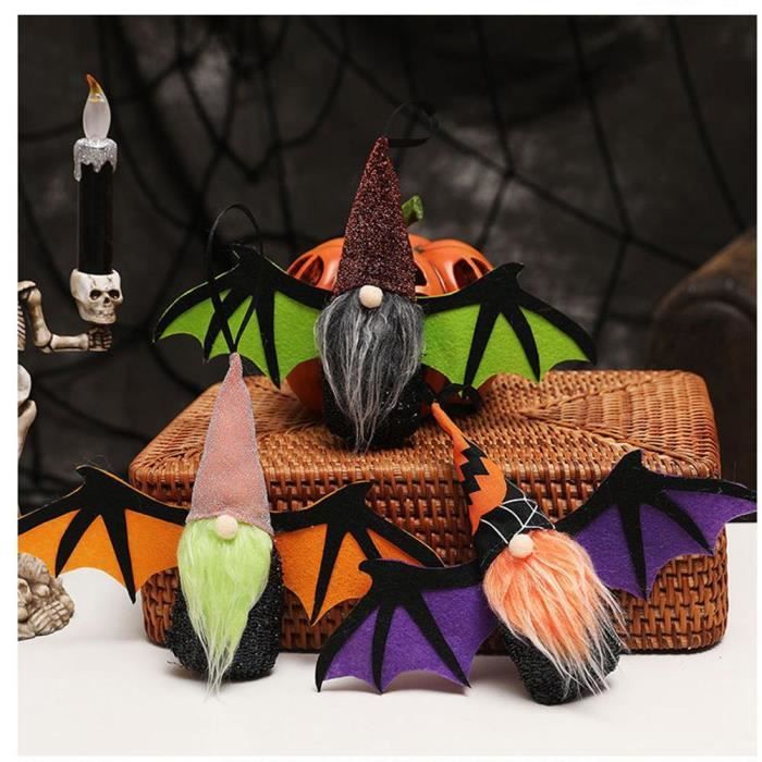 Peluche Chauve-souris POPOYU Pour Halloween – Orange, 20-25 Cm – Doudou Tout Doux Et Décoratif
