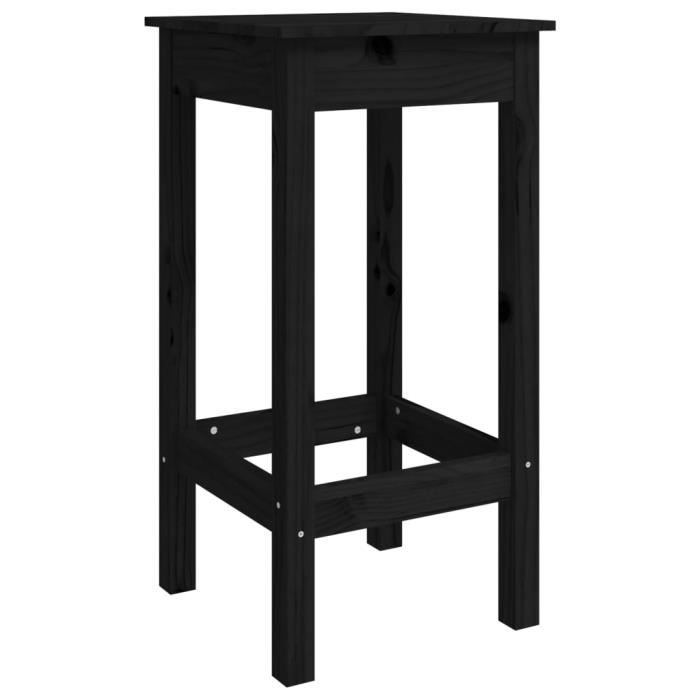 lex chaises de bar 2 pcs noir 40x40x78 cm bois de pin solide - qqmora - azn73757