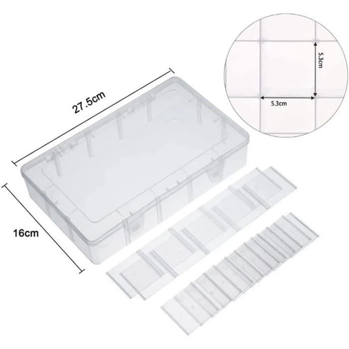 Boîte De Rangement En Plastique à 26 Grilles, Compartiment Réglable Pour Perles, Boucles D'Oreilles, Boîtier Rectangulaire