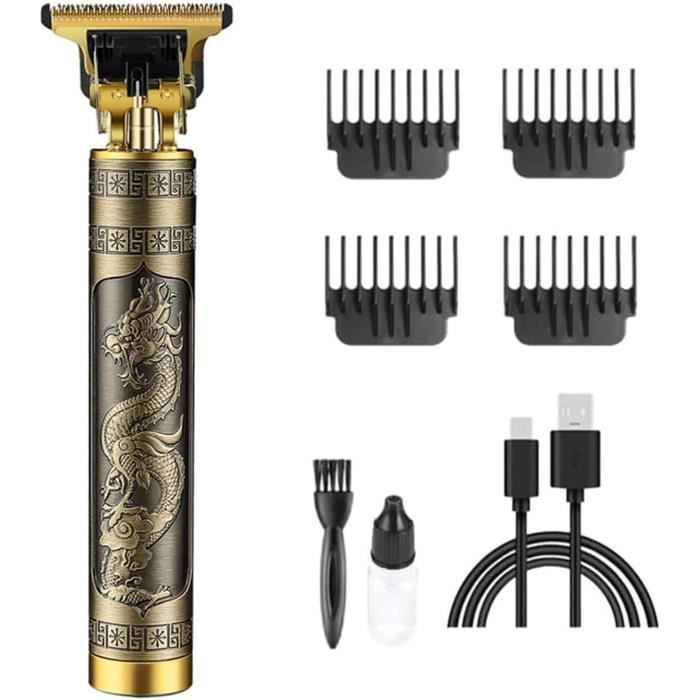 Tondeuse à Cheveux Pour Hommes Lame En T étanche Avec 4 Peignes - Neuf