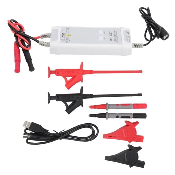Sonde Différentielle Oscilloscope T100 - Gain 1X/10X/100X, Bande Passante 10 MHz | Rechargeable USB-C, Plage ±10 V | Faible Bruit Pour Signaux Faibles