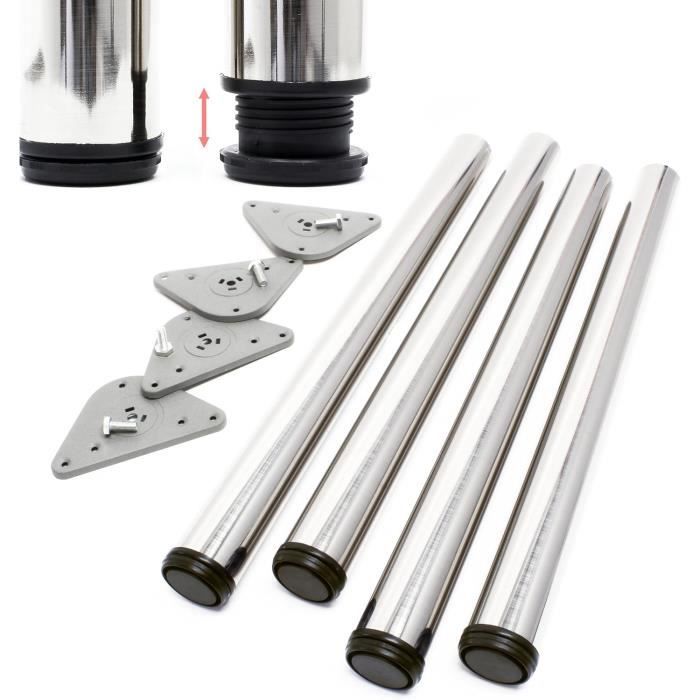 Lot De 6 Chevalets De Table En Acier Inox - Support Pour Photo/cadre 13x6,5cm - Pour Cadres 15 à 26cm - Adhésif Inclus