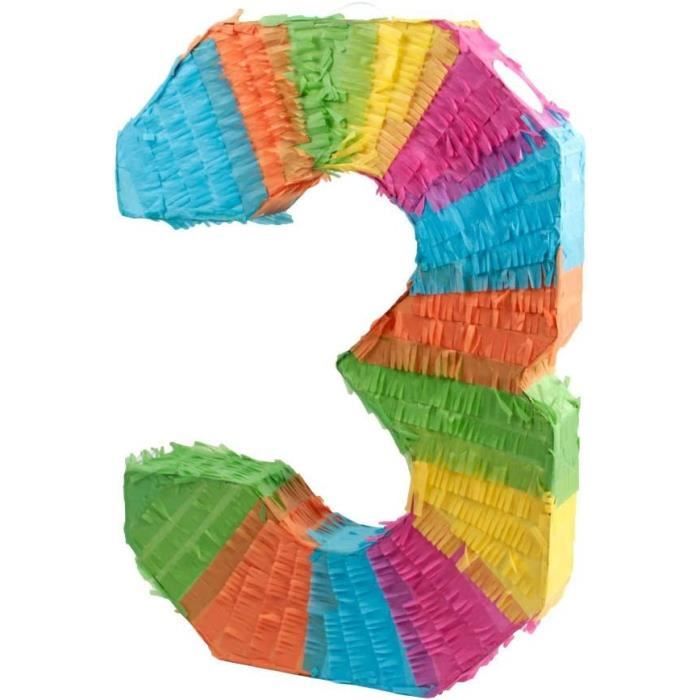 Piñata Chiffre 50 Multicolore Pastel - Parfaite Pour Célébrer Les 50 Ans En Couleurs
