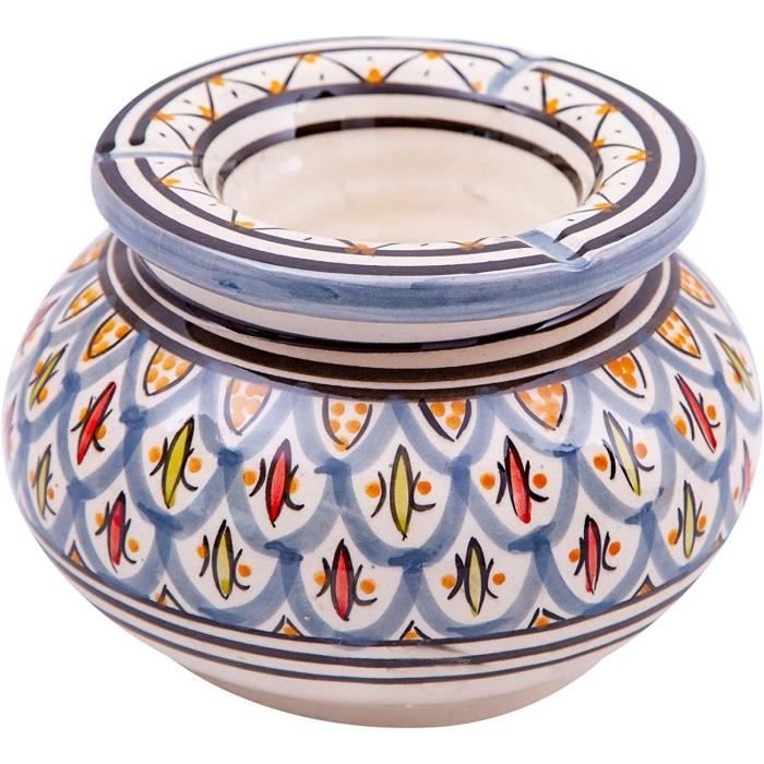 Cendrier Marocain Géant Motif 5 - STC Multicolore 20x20 Cm - Décoration Orientale Authentique
