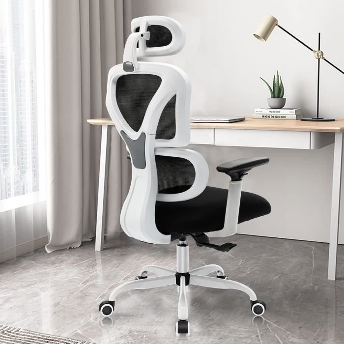 Chaise De Bureau Ergonomique En Maille Respirante | Soutien Lombaire Réglable | Accoudoirs 3D | 200 Kg