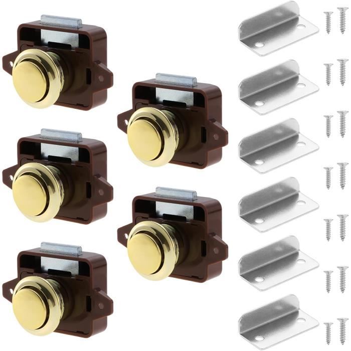 Minifinker Serrure à bouton-poussoir Bouton poussoir serrure placard tiroir porte camping-car