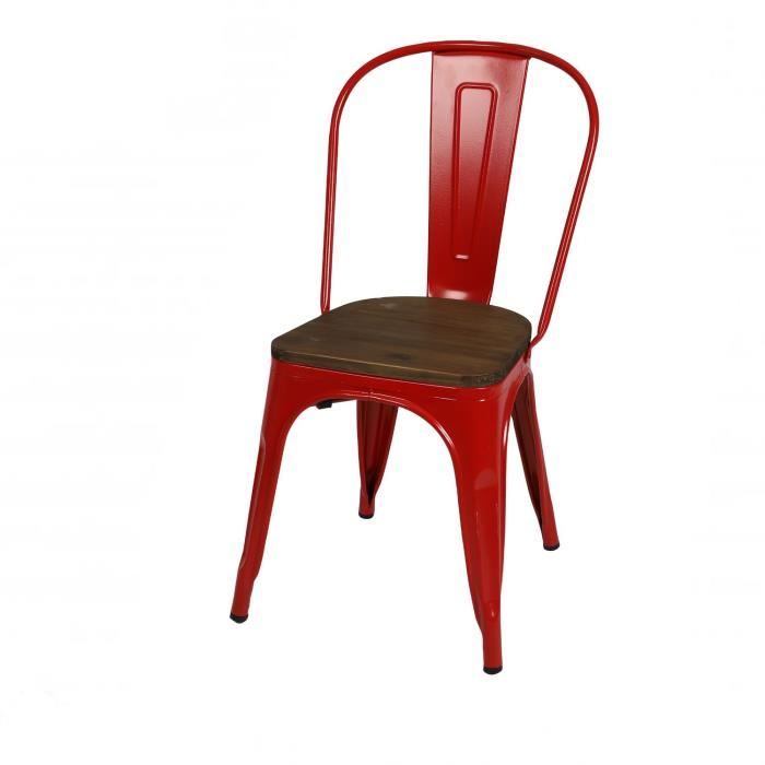 urban living - chaise vintage liv h84 cm - rouge