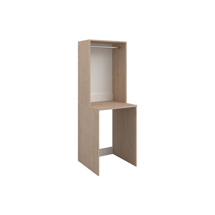 Meuble pour machine à laver avec penderie - Naturel clair - L65 x H184 cm - ERKANO Meuble pour machine à laver avec penderie - Naturel clair - L65 x H184 cm - ERKANO