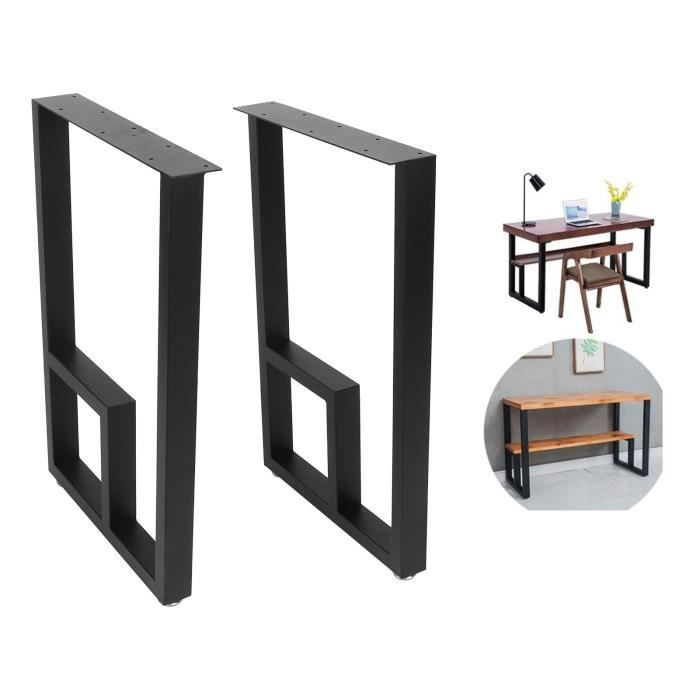 style industriel bricolage pour tables à café Lot de 2 pieds de table en fer forgé Pieds en métal pour plan de travail tables de séjour S