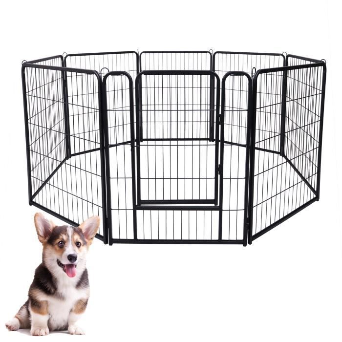 Comparer les prix de Enclos Extérieur DIY - XMTECH - Lapins et Chiens - Métal Noir - 80 x 65 cm - Octogonal