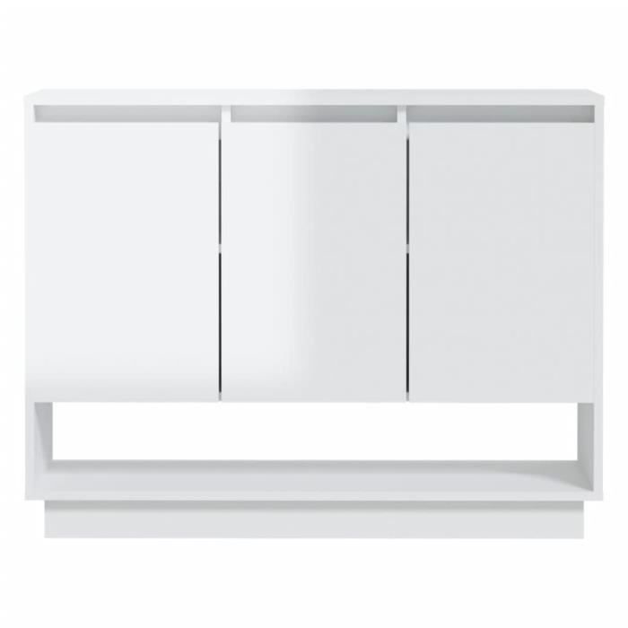 RHO Armoires meubles de rangement Buffet Blanc brillant 97x31x75