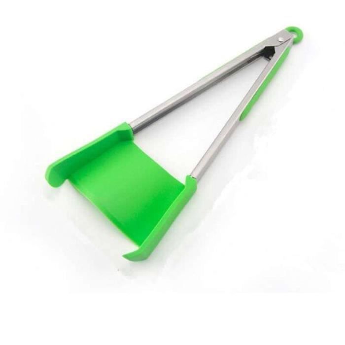 3 Pinces Cuisine Silicone - Pour Air Fryer, BBQ Et Salades - Résistantes à 260°C - Avec Support - Vert