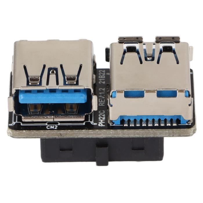 Adaptateur USB 3.0 19/20 Broches Vers Connecteur Panneau - Marque Sodial - Neuf