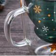 Tasse en verre à double couche en d'arbre de Noël créatif à café en à eau en résistant à la SERVICE A CAFE - SERVICE A THE-1