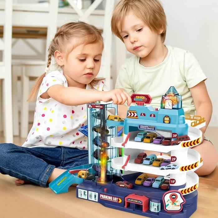 Avion Cargo Et Voitures De Pompiers/Ambulance/Chantier – Jeu De Transport Avec Lumières Et Bruits, Jouet Éducatif Pour Enfants Dès 3 Ans, Idée Cadeau Noël