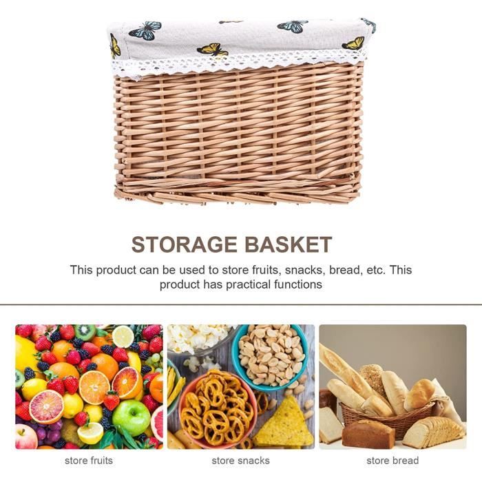 Panier De Rangement Tissé Main - Lot De 2, Coton, Gris/Noir/Marron, Pour Salle De Bain Ou Commode