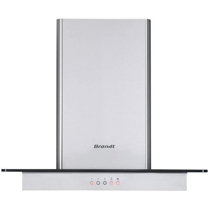 Hotte Décorative Murale 604m³/h Gris/Argent - BRANDT