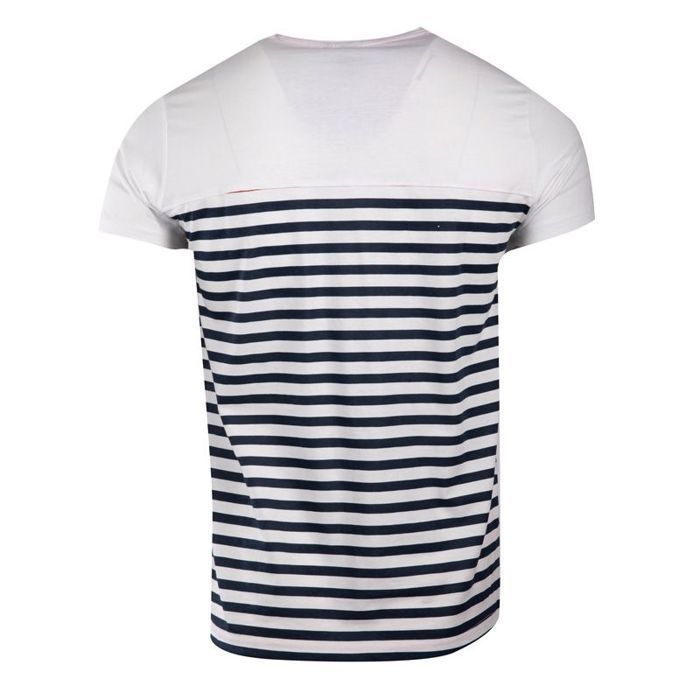 Tee shirt rayé marinière Homme BLAGGIO Blanc Cdiscount Prêt-à-Porter