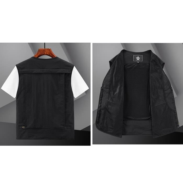 Gilet Militaire Pêche Multi-poches – Séchage Rapide, Respirant, Idéal Plein Air - 9