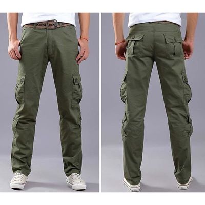 Pantalon Cargo Homme Bohème Hippie - Coton, Coupe Droite, Bordure Contrastée, Fabriqué Au Népal - Taille Large
