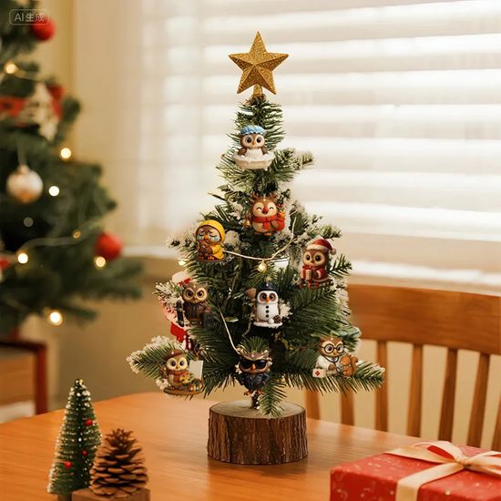 Calendrier De L'Avent Hibou 2025 - 24 Décorations En Acrylique 2D Avec Phrases Drôles - Compte à Rebours De Noël Pour Adultes