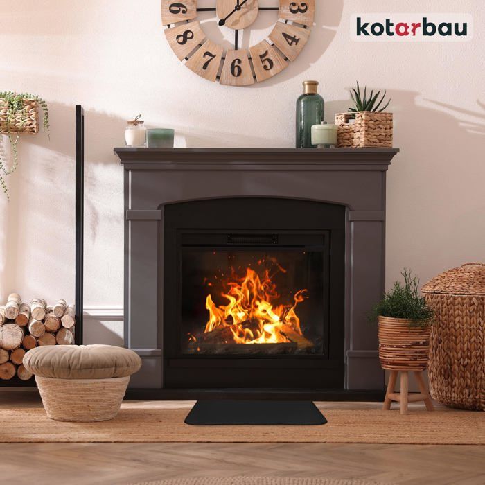 Tapis Ignifuge Pour Cheminée/poêle 60x40 Cm - Résiste à 1000°C - Protection Sol Contre étincelles - Pliable Avec Sac - 8