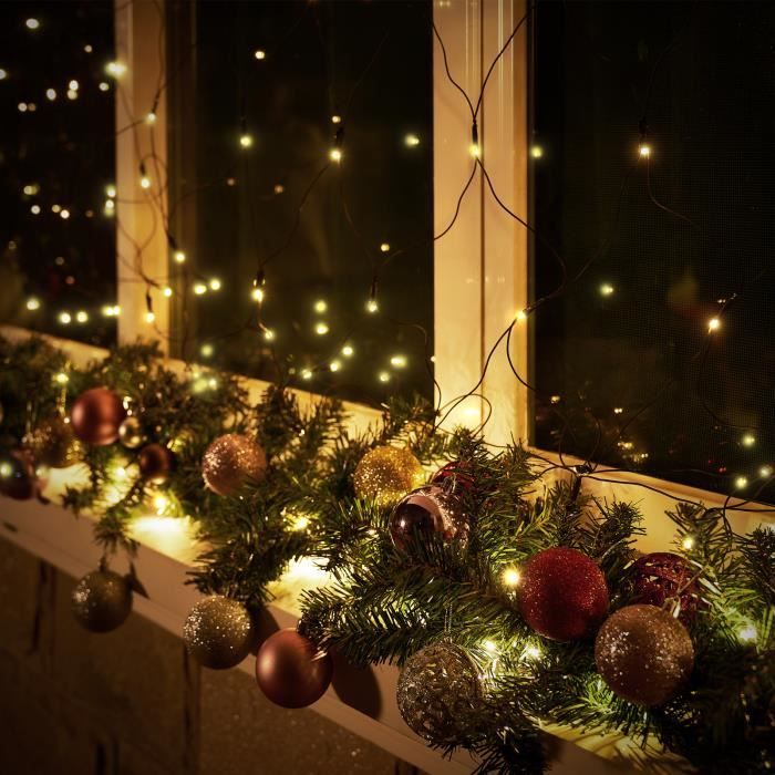 Guirlande de Noël lumineuse Décoration sapin artificiel lumières blanc  chaud