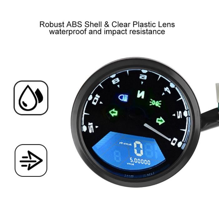 Compteur De Vitesse Moto Numérique LCD Universel 0-160 Km/h – Tachymètre Étanche LED HD, Installation Facile, Compatible 12V