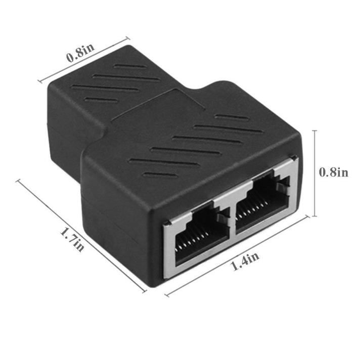 Acheter Répartiteur RJ45 mâle à 2 femelles Ethernet 2 en 1, adaptateur  Internet, séparateur de câble