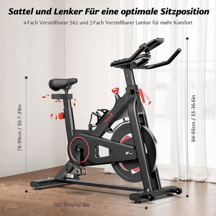 Velo d appartement Volant d inertie de 8kg Velo biking Ecran LCD silencieux Max.150KG Velo d Exercice Fitness d Interieur Cdiscount Sport