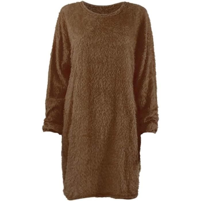 Generique Robe Pull Femme Automne Hiver Chaud Manche Longue Casual Pas Cher A La Mode Pull Fille Chic Et Elegant Robe Brun Brun Cdiscount Pret a Porter
