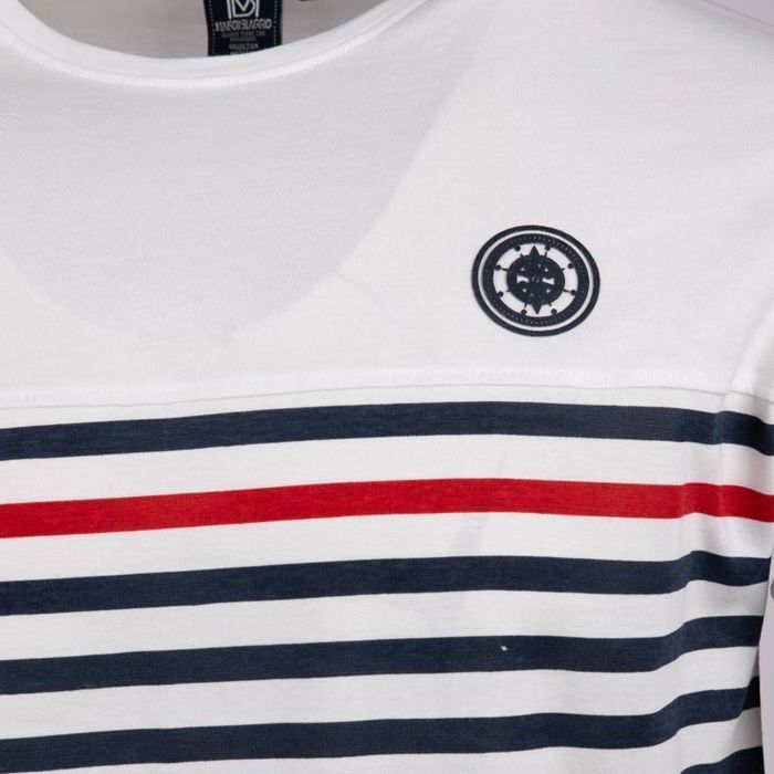 Tee shirt rayé marinière Homme BLAGGIO Blanc Cdiscount Prêt-à-Porter